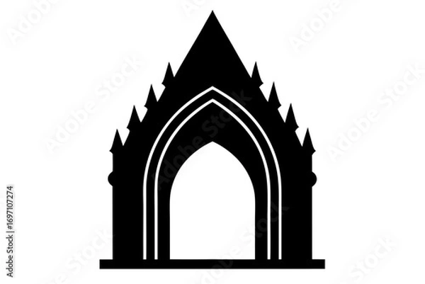 Fototapeta Gothic Arch Door Icon – Symbol of Architecture, History, and Medieval Design