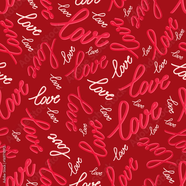 Fototapeta Seamless pattern with words love