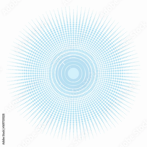 Fototapeta Radial Halftone Circle Pattern