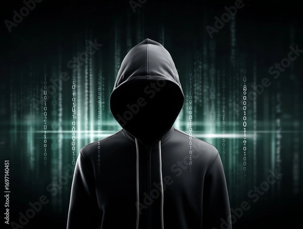 Fototapeta hacker with binary code background