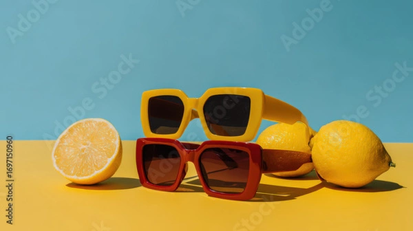 Obraz explore essence of summer trends for  with nextgeneration sunglasses against clean ultrabright background