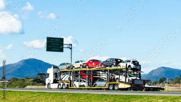 Fototapeta Highway Logistics: Cars on the Move