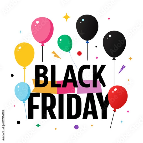 Obraz balloon black friday sale vector