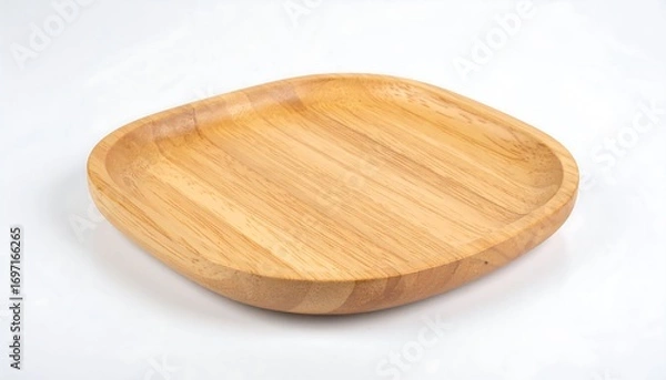 Obraz Light brown wooden square plate