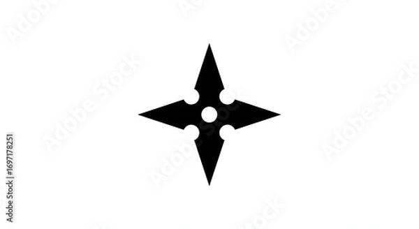 Fototapeta Shuriken Symbol: A minimalist depiction of a classic shuriken against a clean backdrop. The image captures the sharp design and potential of the weapon.