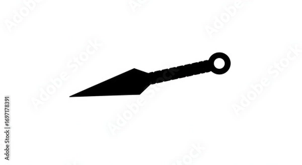 Fototapeta Shuriken Icon: A simple, bold illustration of a classic shuriken, a traditional Japanese weapon, presented with stark simplicity, perfect for representing themes of focus and precision.