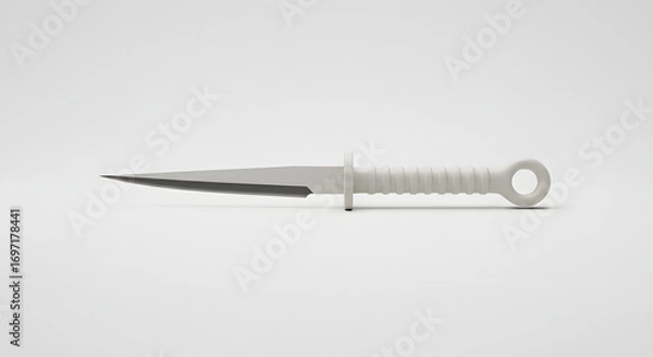 Fototapeta Elegant Blade's Edge: A meticulously crafted knife, a study in contrasts, displays a refined, sharp aesthetic of form and function. A testament to precision and artistry.