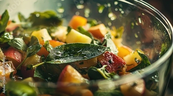 Obraz Fruit herb salad dish