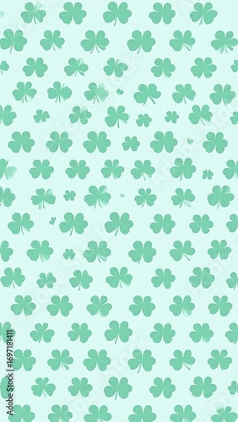 Obraz Light teal clover pattern