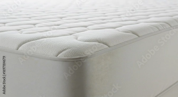 Fototapeta Soft quilted mattress topper gently protects your bed. AI Generated