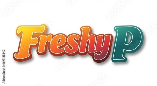 Fototapeta Vibrant colorful text design playfully displays Freshyp.. AI Generated