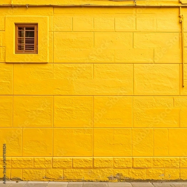Obraz Vibrant yellow wall with small window