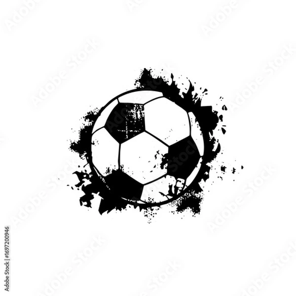 Fototapeta Vector Dynamic soccer ball with grunge texture.