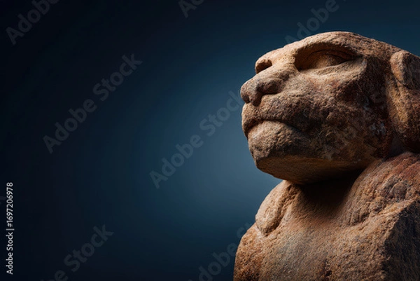 Fototapeta isolated highdefinition studio photograph of stone figurine with sharp defined lines