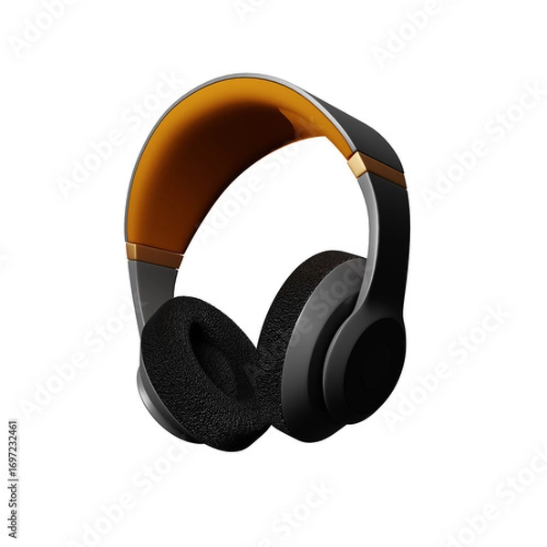 Fototapeta Wireless headphones isolated on white background. Image 3D rendering.