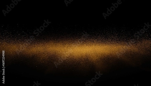 Obraz Golden Dust Particles Effect on Black Background