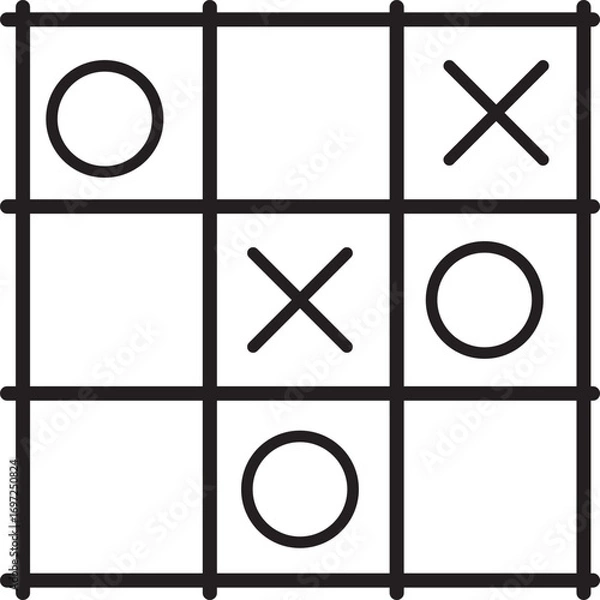 Obraz vector sketch illustration silhouette design of a simple children's game from the past