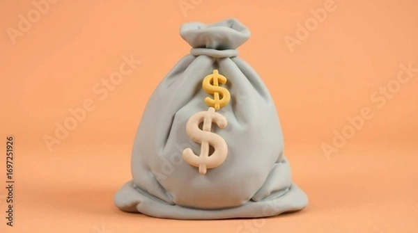 Fototapeta Money Bag 3D Render.