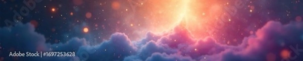 Fototapeta Dreamy Ethereal Lights Soft Bokeh Background for Meditation, Yoga, and Spiritual Growth