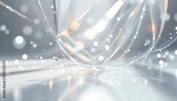 Fototapeta 透明なガラスと光が織りなすクリーンな背景
