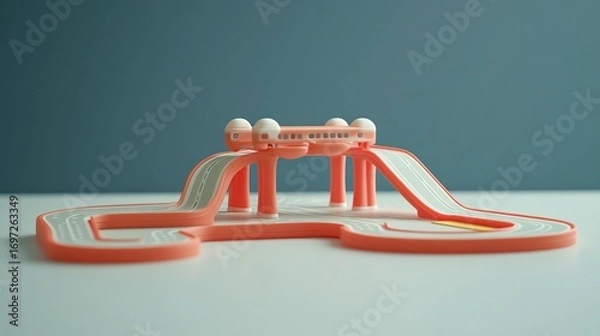 Obraz Pink toy track with bridge