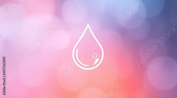 Fototapeta Water Drop Icon Soft Background.
