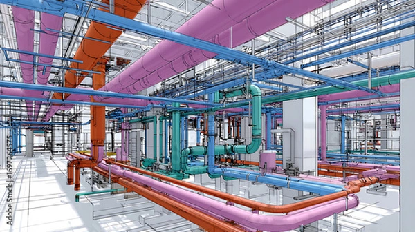 Fototapeta Using Python and Revit API to Automate Duct and Pipe Layouts