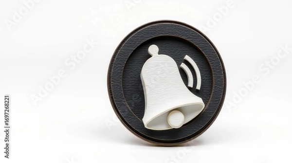 Fototapeta White Bell Notification Icon.