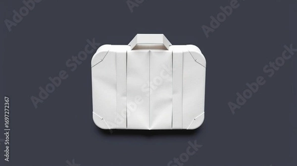 Fototapeta White Suitcase Minimalist.