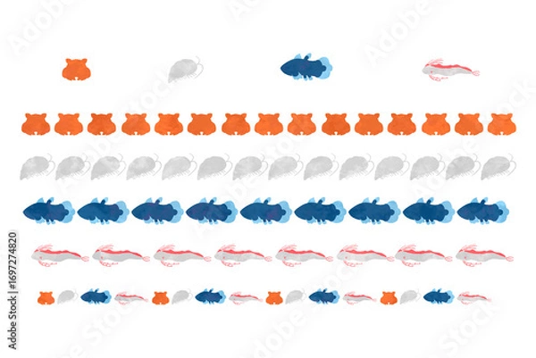 Obraz 深海魚ラインセット