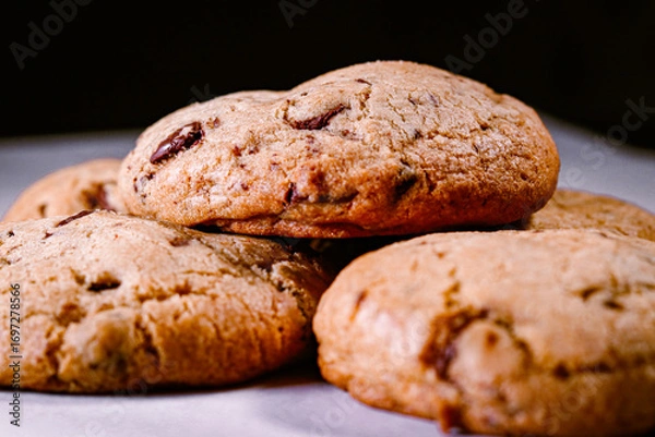 Obraz Fresh baked cookies stacked