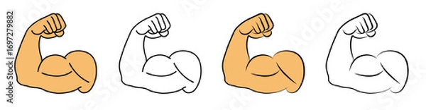 Obraz Arm Flexing Bicep Emoji vector illustration