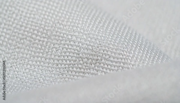 Fototapeta White Linen Fabric Texture Close Up