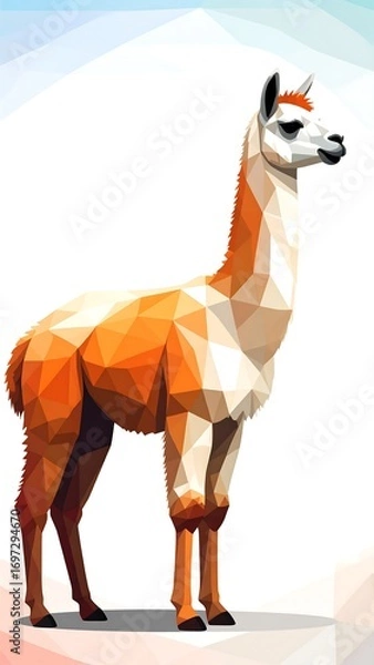 Obraz Low-poly llama illustration