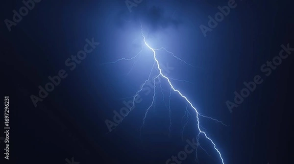 Fototapeta Lightning Strike Night Sky.