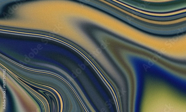 Obraz Abstract Gold and Blue Liquid Marble Background, Modern Abstract Noise Pattern with Metallic Accents, Digital Swirl Background in Gold and Navy