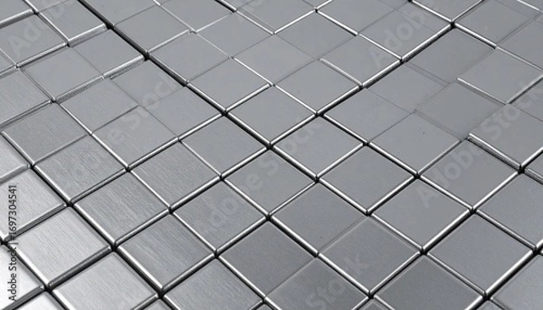 Obraz Silver Metallic Tile Grid with Fine Bevels