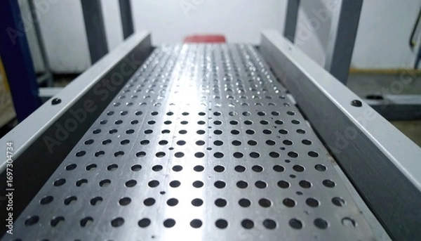 Obraz Silver Perforated Metal Sheet with Dot Pattern