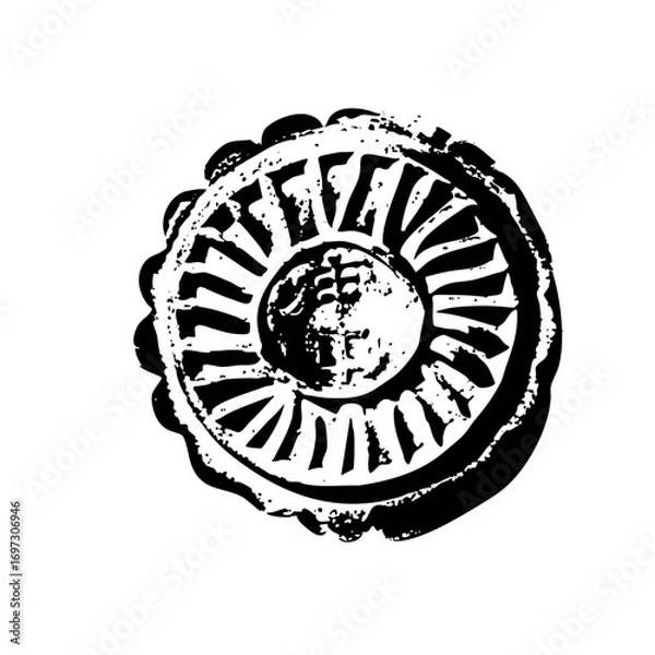 Fototapeta Vector Intricate floral emblem with central cross .