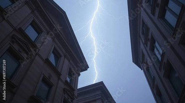 Fototapeta City Lightning Storm.