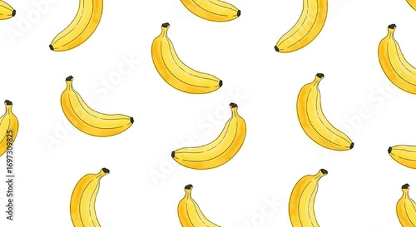Fototapeta Banana pattern on white background