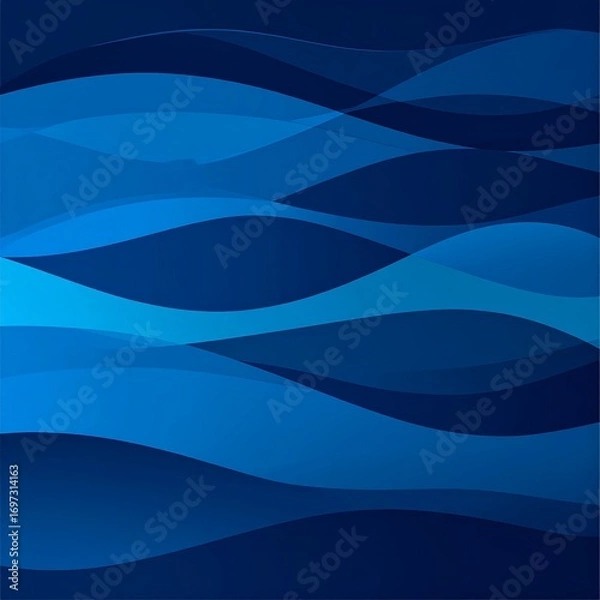 Obraz Abstract deep blue wavy lines