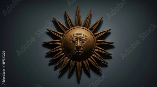 Fototapeta Wooden Sun Sculpture.