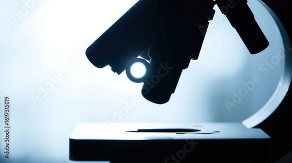 Fototapeta Microscope in lab with close up.