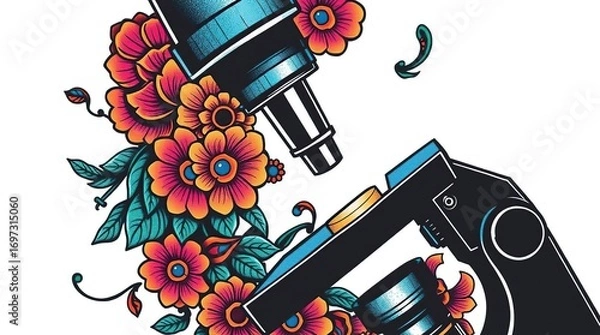 Fototapeta Microscope Floral Design.