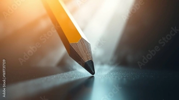 Fototapeta Yellow Pencil Pointing.