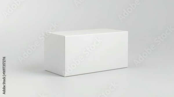 Fototapeta Minimalist White Box on White Background for Product Mockup.