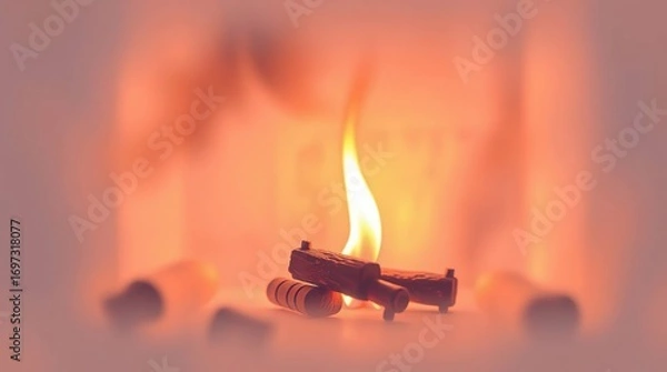 Obraz Miniature Fire Camp.