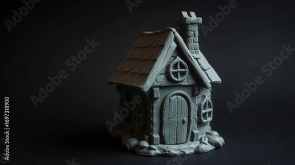 Obraz Miniature Gray House Model.