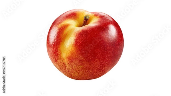 Fototapeta Red And Yellow Nectarine With Sparkling Texture On Black Background